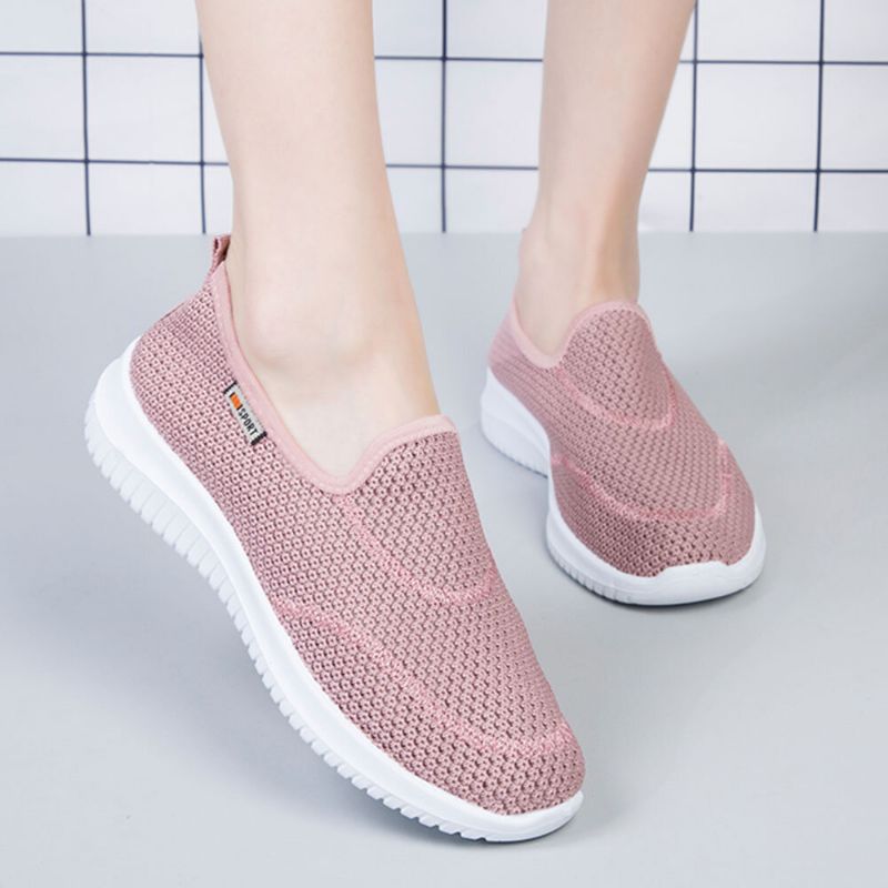 Kvinnor Mesh Mönster Lazy Slip On Lätta Fritidsskor