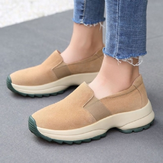 Kvinnor Stor Storlek Casual Slip On Chunky Sneakers I Fusk Mocka