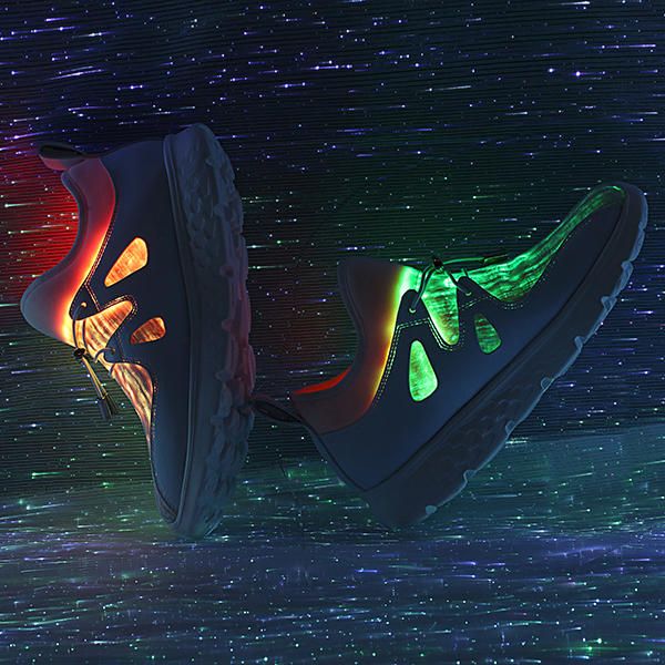 Light Up Skor Usb Laddning Färgglada Led Walking Sneakers