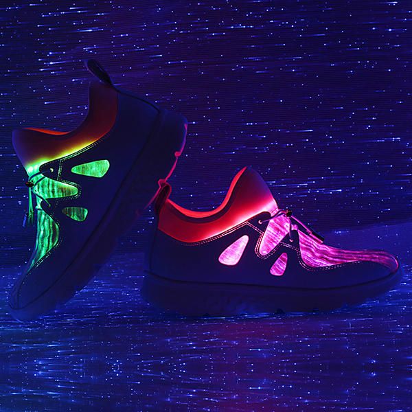 Light Up Skor Usb Laddning Färgglada Led Walking Sneakers