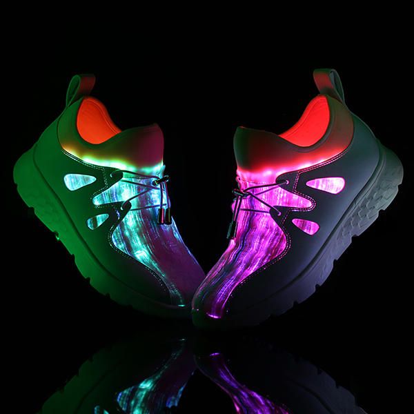 Light Up Skor Usb Laddning Färgglada Led Walking Sneakers