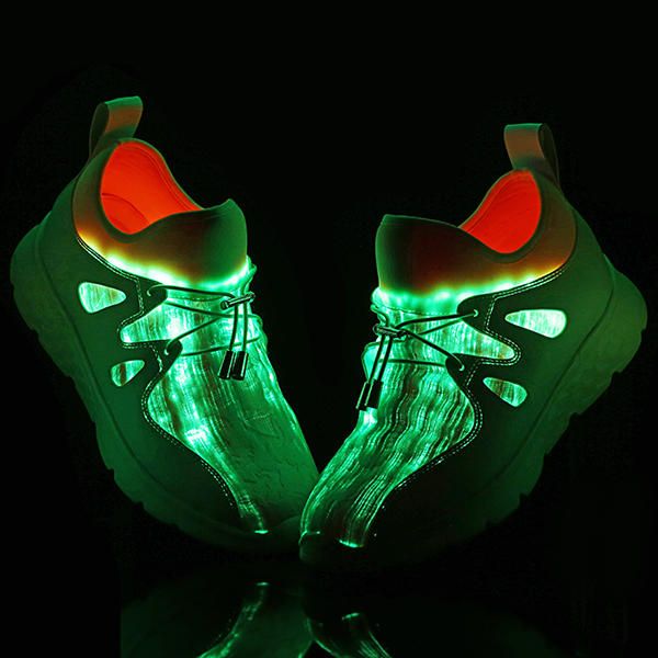 Light Up Skor Usb Laddning Färgglada Led Walking Sneakers