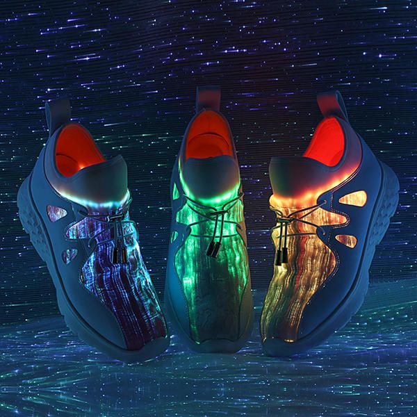 Light Up Skor Usb Laddning Färgglada Led Walking Sneakers