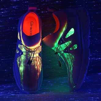 Light Up Skor Usb Laddning Färgglada Led Walking Sneakers