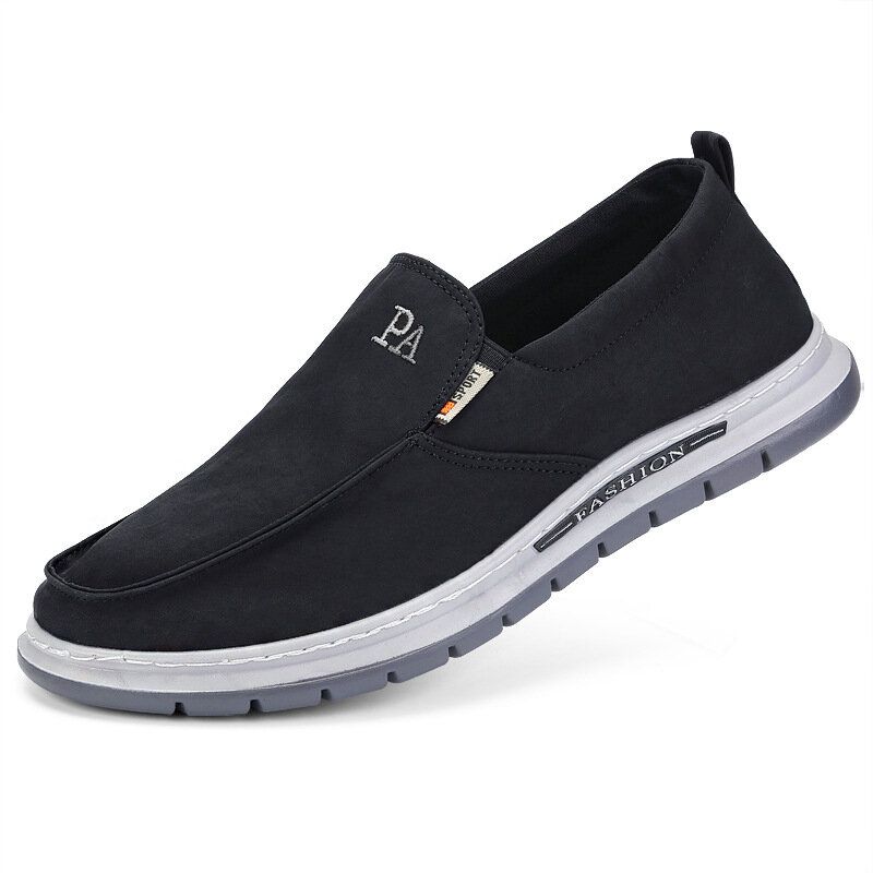 Män Andas Mjuk Sula Ren Färg Slip On Gamla Peking Casual Tygskor