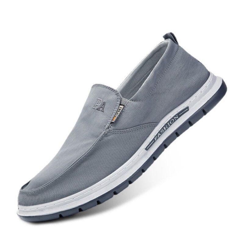 Män Andas Mjuk Sula Ren Färg Slip On Gamla Peking Casual Tygskor