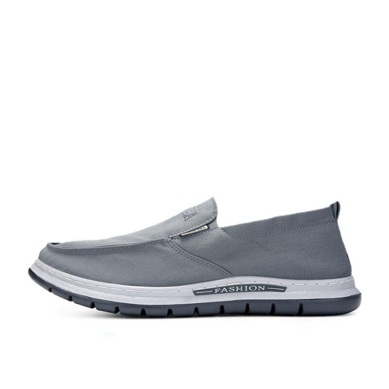 Män Andas Mjuk Sula Ren Färg Slip On Gamla Peking Casual Tygskor