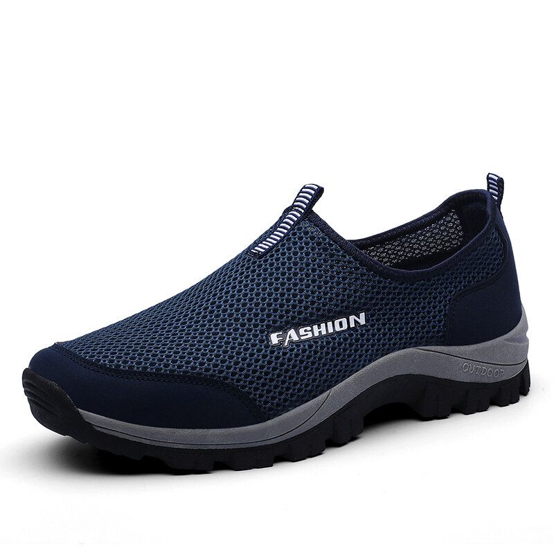 Män Mesh Andas Mjuk Sula Halkfri Bekväm Slip On Outdoor Casual Walking Skor