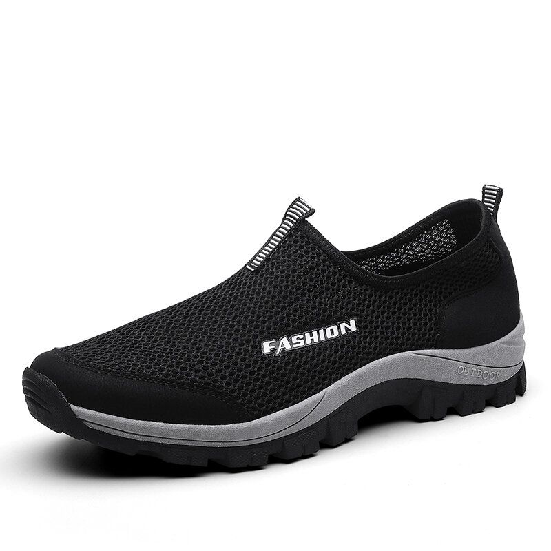 Män Mesh Andas Mjuk Sula Halkfri Bekväm Slip On Outdoor Casual Walking Skor