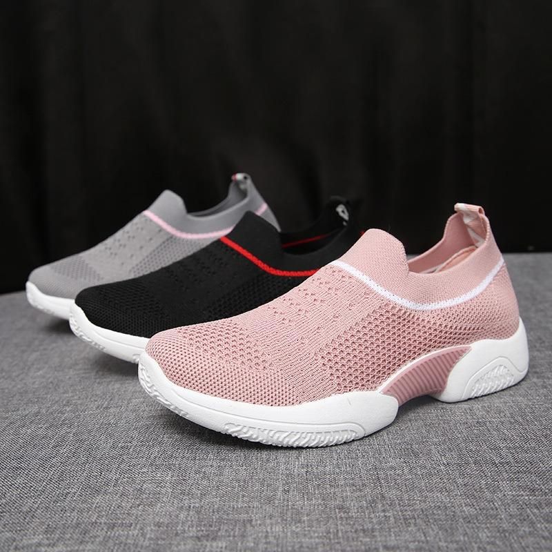 Sneakers Som Andas För Kvinnor Walking Slip On Sportskor