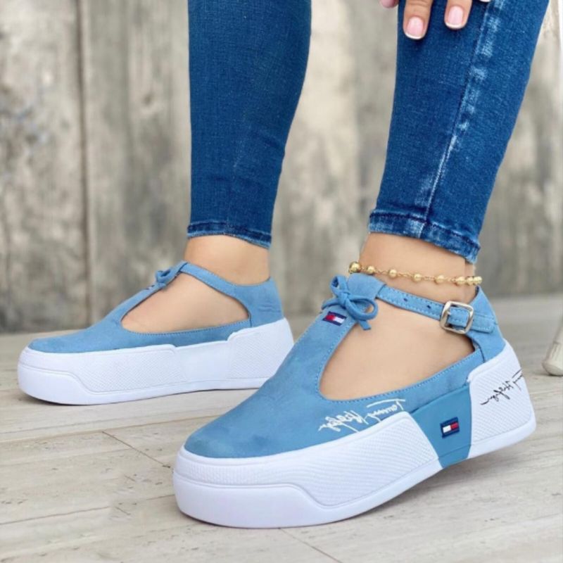 Stor Storlek Dam Casual Fashion Hasp Comfy Platform Sneakers