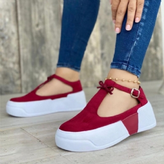 Stor Storlek Dam Casual Fashion Hasp Comfy Platform Sneakers