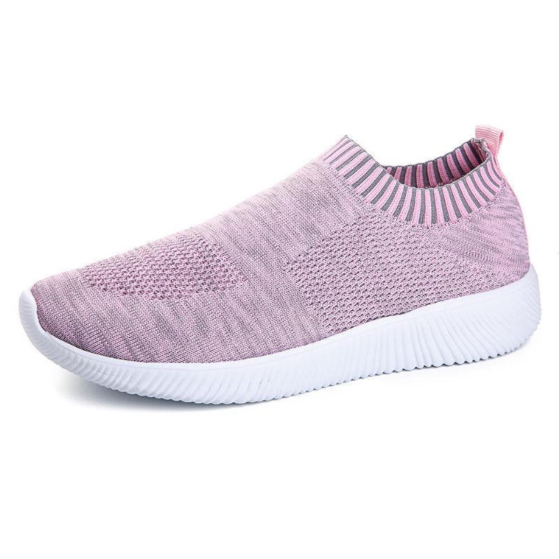 Stor Storlek Dam Mesh Andas Slip On Casual Skor