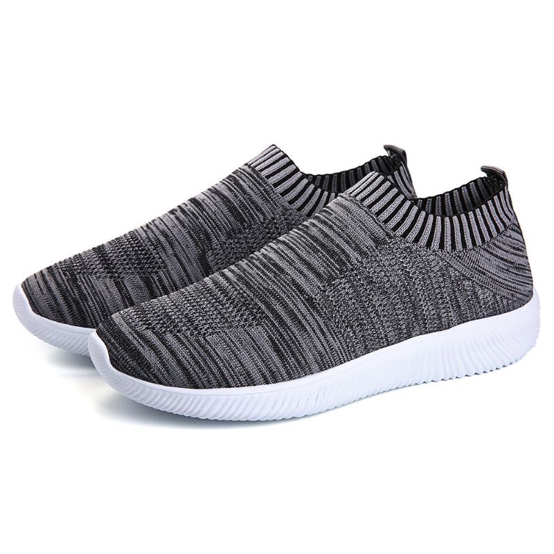 Stor Storlek Dam Mesh Andas Slip On Casual Skor