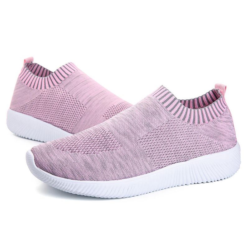 Stor Storlek Dam Mesh Andas Slip On Casual Skor