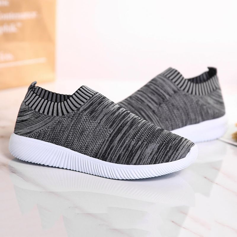 Stor Storlek Dam Mesh Andas Slip On Casual Skor