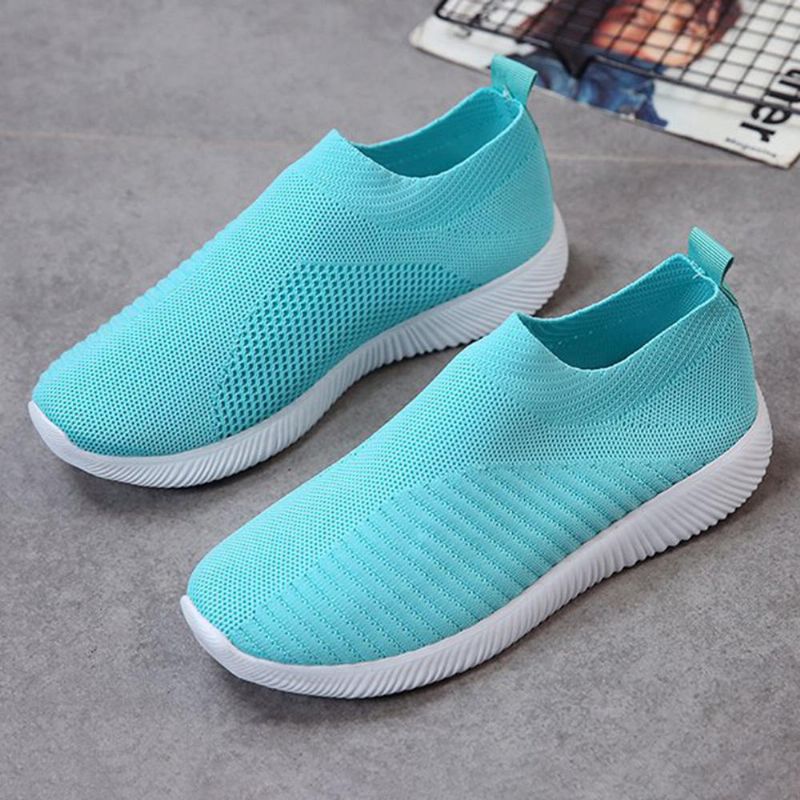 Stor Storlek Dam Mesh Outdoor Slip On Sneakers