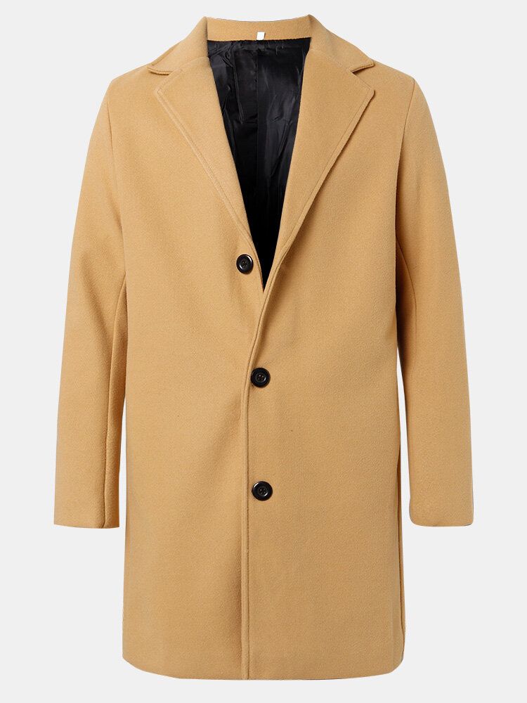 Enknäppt Enknäppt Mellanlånga Business Warm Trench Coats Män