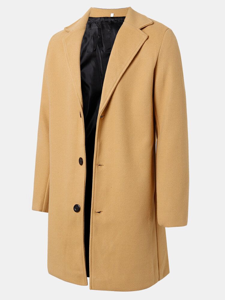 Enknäppt Enknäppt Mellanlånga Business Warm Trench Coats Män