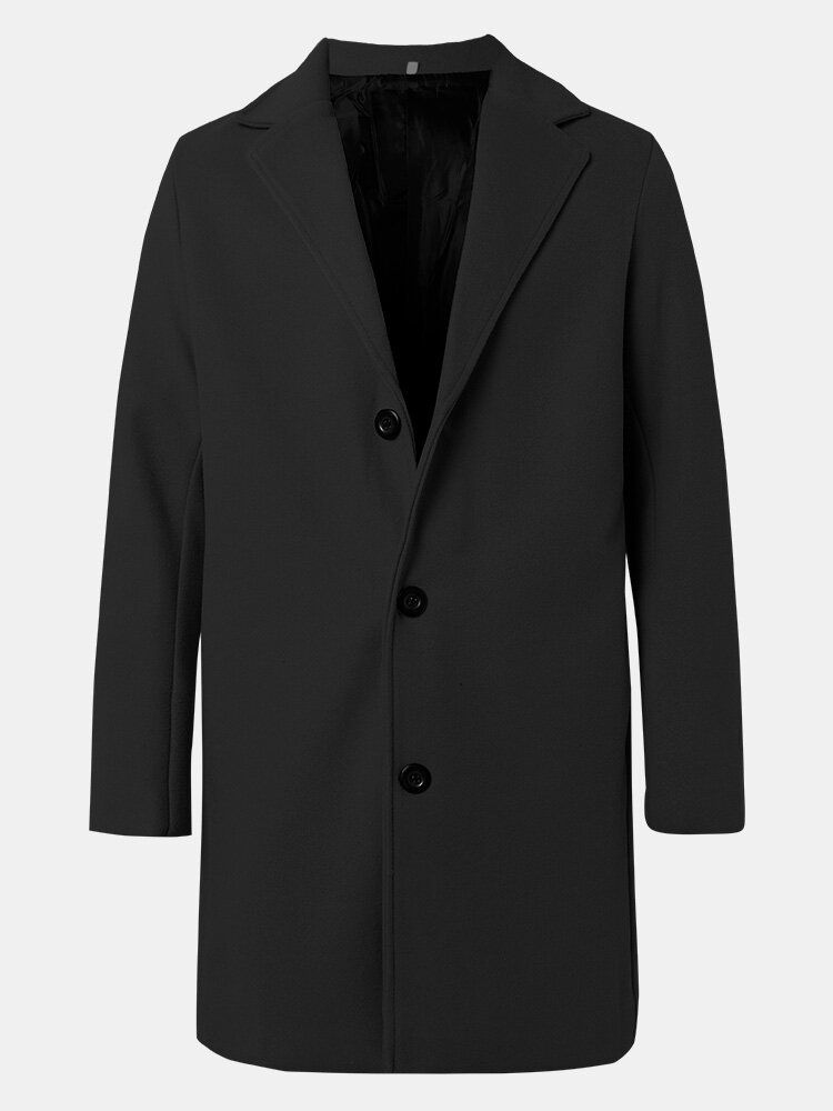 Enknäppt Enknäppt Mellanlånga Business Warm Trench Coats Män