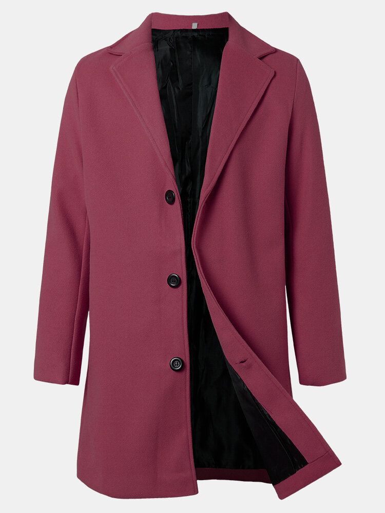 Enknäppt Enknäppt Mellanlånga Business Warm Trench Coats Män