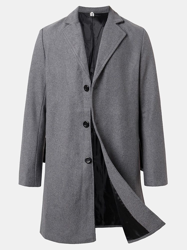 Enknäppt Enknäppt Mellanlånga Business Warm Trench Coats Män