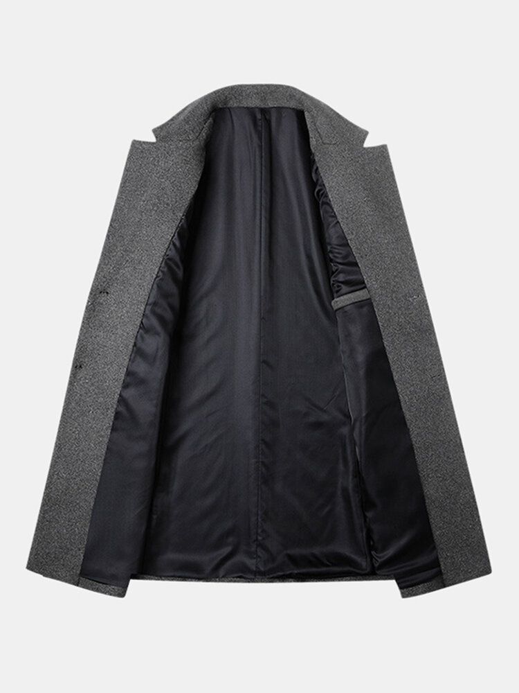 Ullblandningar För Män Mellanlånga Kappor Business Casual Trenchcoats I Ull