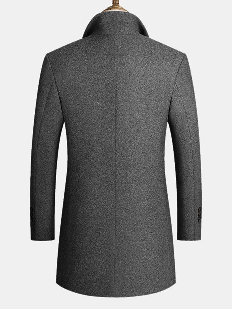 Ullblandningar För Män Mellanlånga Kappor Business Casual Trenchcoats I Ull