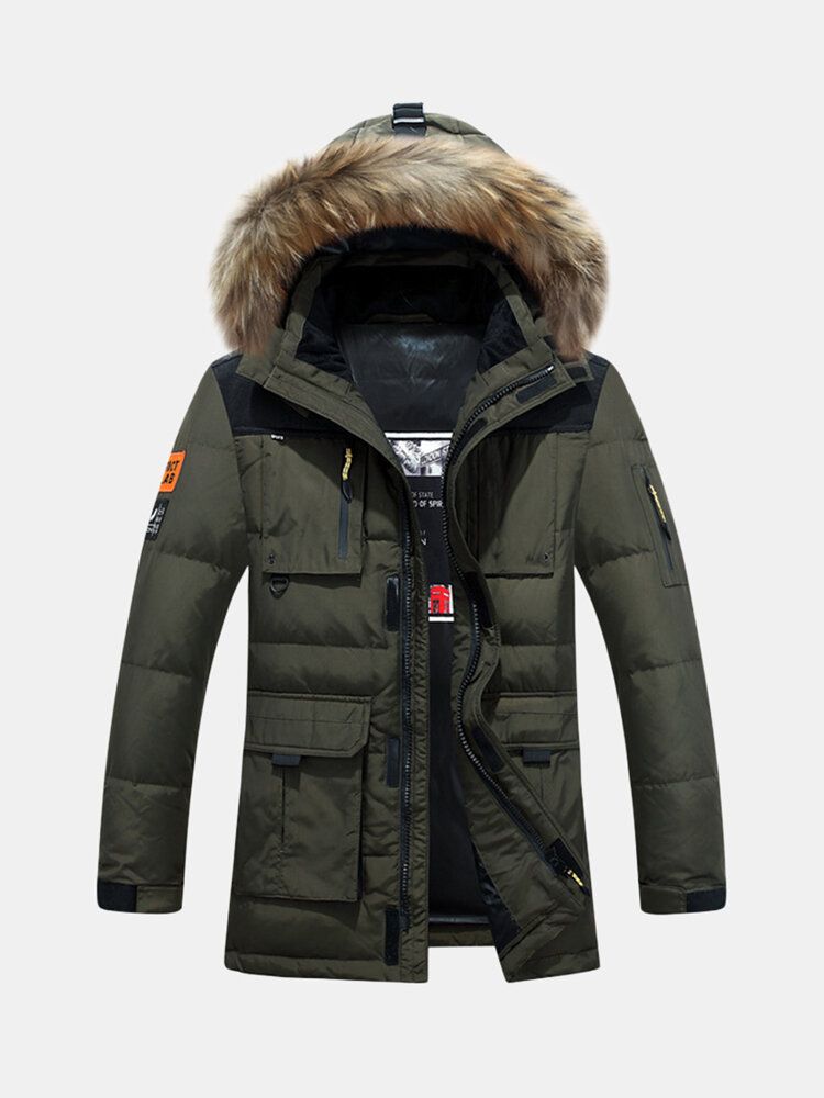 Herr Vinter Tjock Varm Vindtät Dunjacka Outdoor Parka