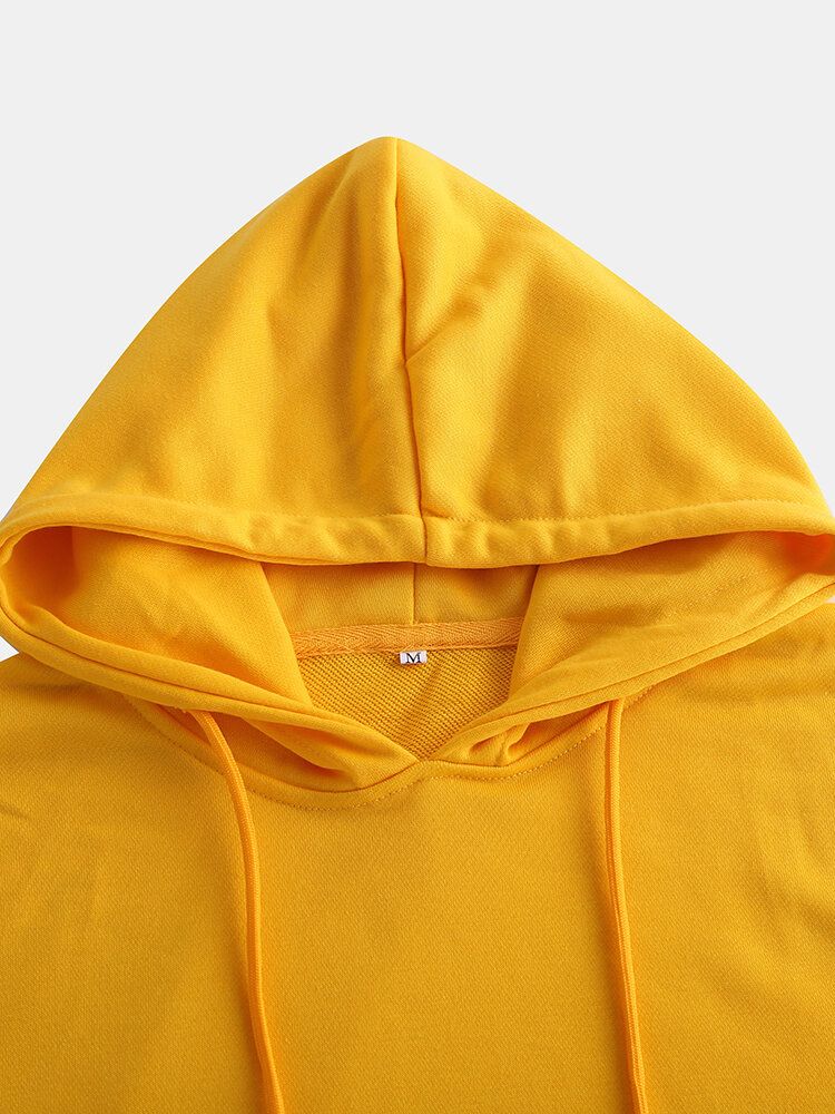 Abstrakt Växttryck För Män Enkla Hoodies Med Drop Shoulder