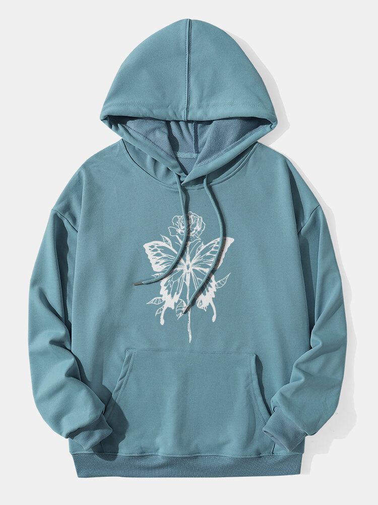 Casual Butterfly Cartoon Hoodies För Män