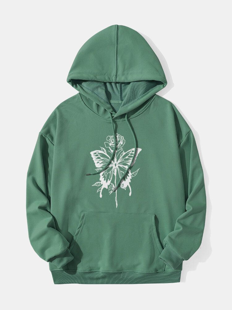 Casual Butterfly Cartoon Hoodies För Män