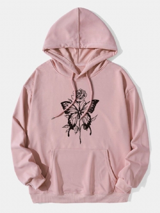 Casual Butterfly Cartoon Hoodies För Män