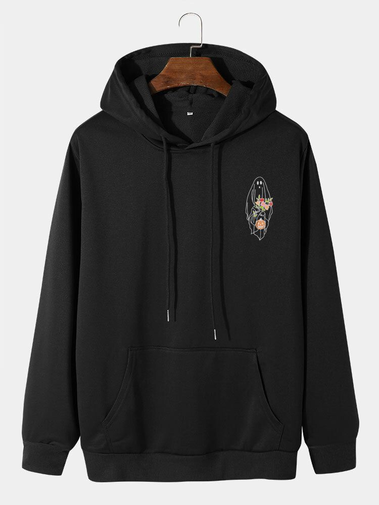 Casual Halloween Ghost Cartoon Hoodies För Män