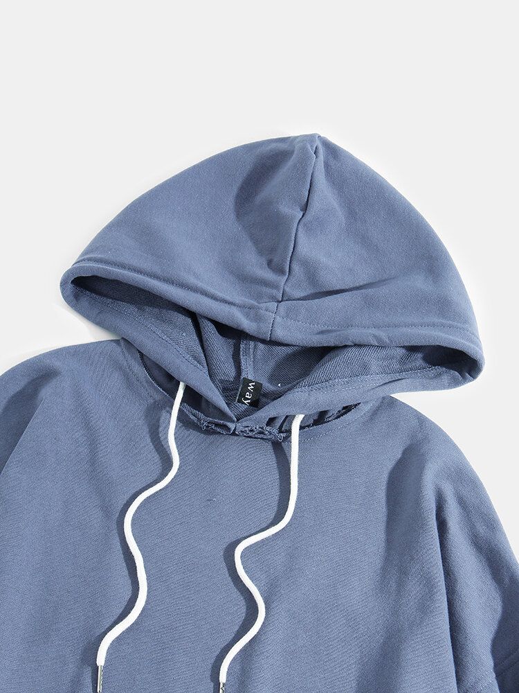 Grafisk Broderi Lapptäcke För Män Faux Twinset Simple Hoodies