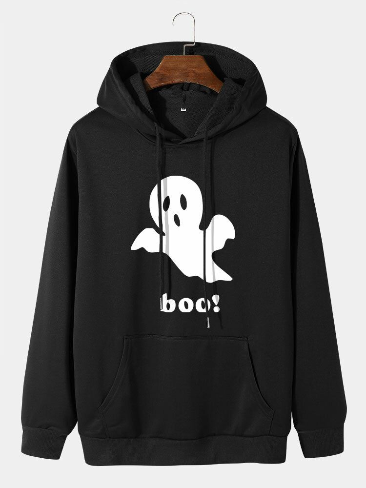 Halloween Ghost Cartoon Casual Hoodies För Män