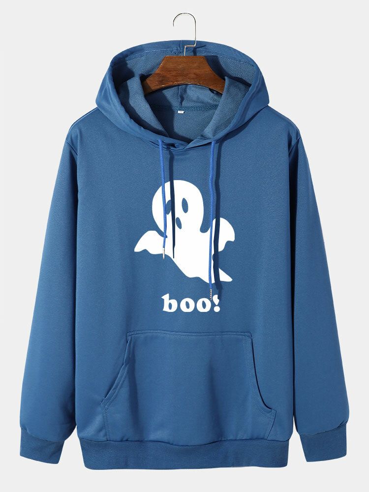 Halloween Ghost Cartoon Casual Hoodies För Män