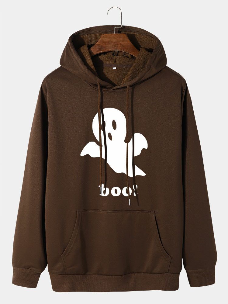 Halloween Ghost Cartoon Casual Hoodies För Män