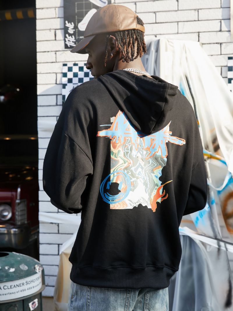 Herr Casual Back Graffiti Hoodie