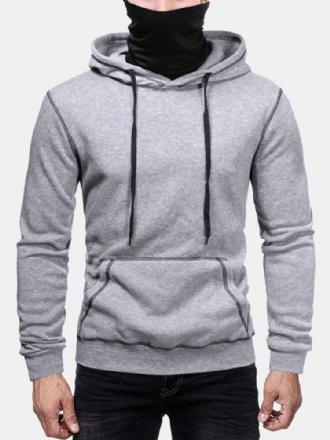 Herr Inside-out Kontrast Drop Shoulder Casual Snood Hoodie