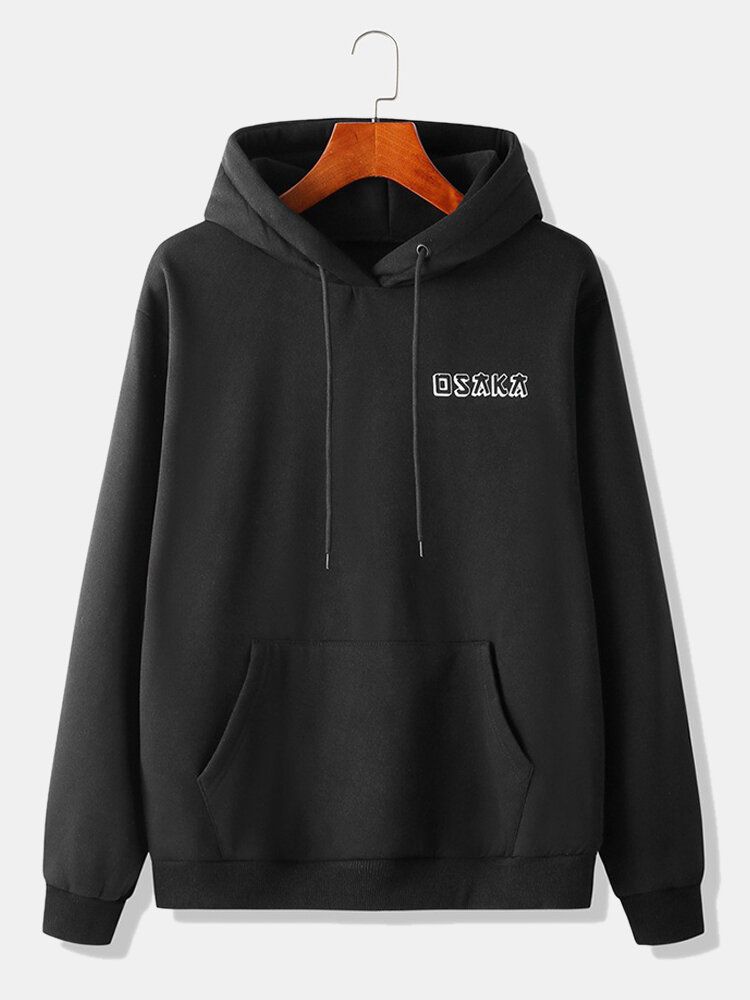 Herr Japansk Stil Dragon Back Print Snygg Daily Pullover Hoodie