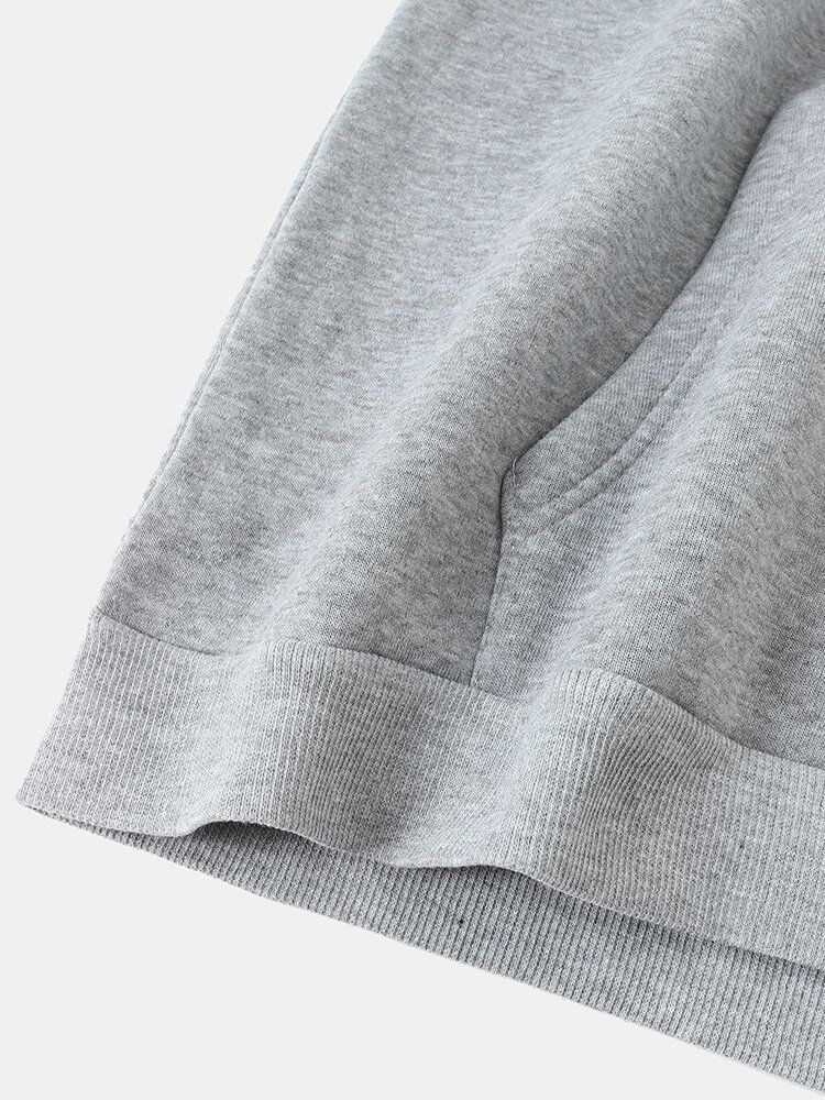 Herr Sport Patchwork Känguru Pocket Hoodies Med Dragsko