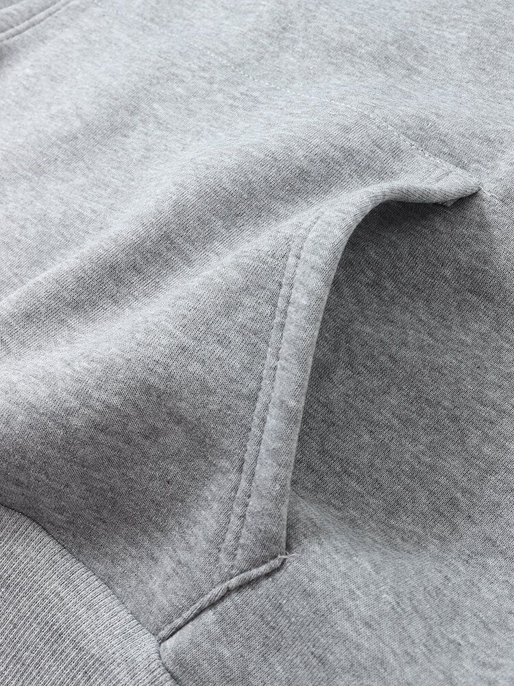 Herr Sport Patchwork Känguru Pocket Hoodies Med Dragsko