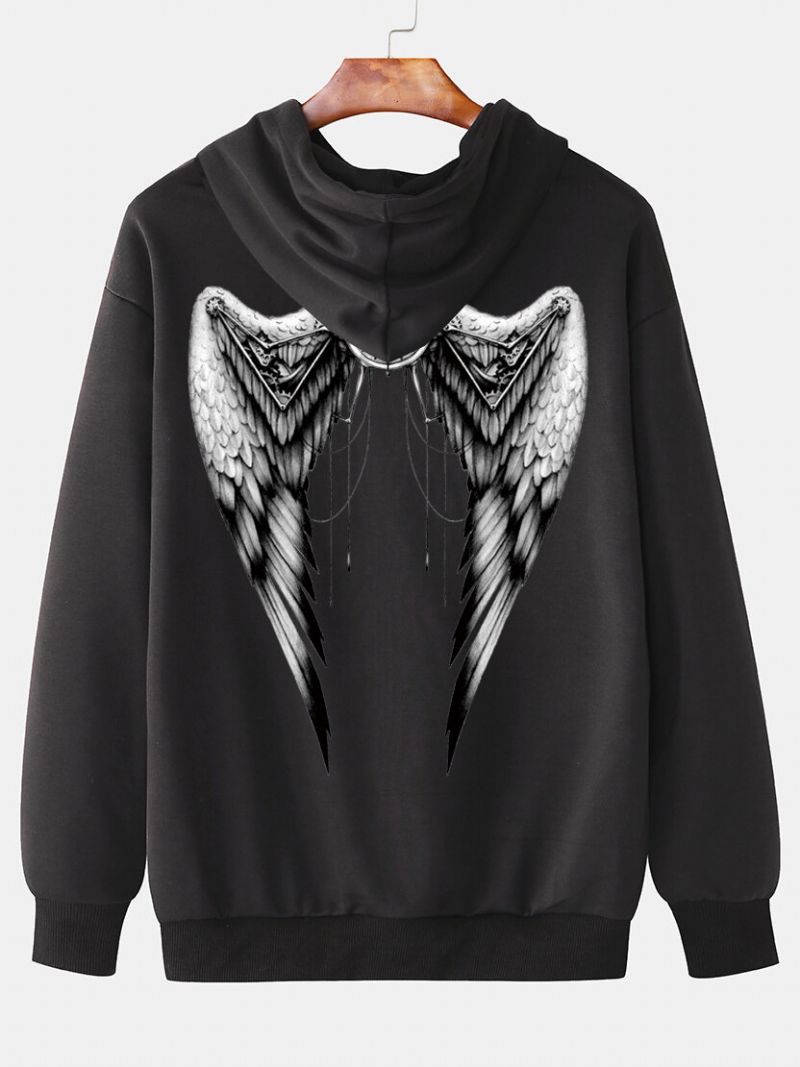 Herr Wing Print Långärmad Bodycon Hem Enkla Hoodies