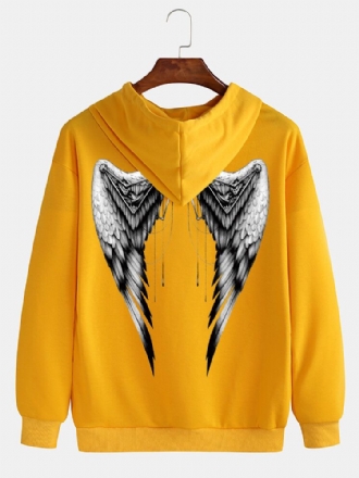 Herr Wing Print Långärmad Bodycon Hem Enkla Hoodies