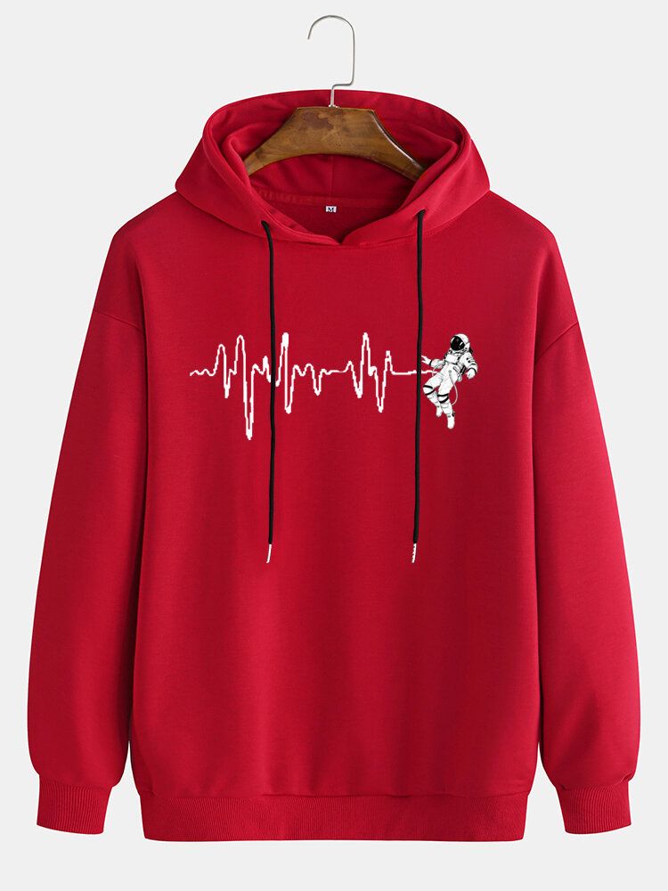 Herrdesign Astronaut Print Drop Shoulder Hoodies