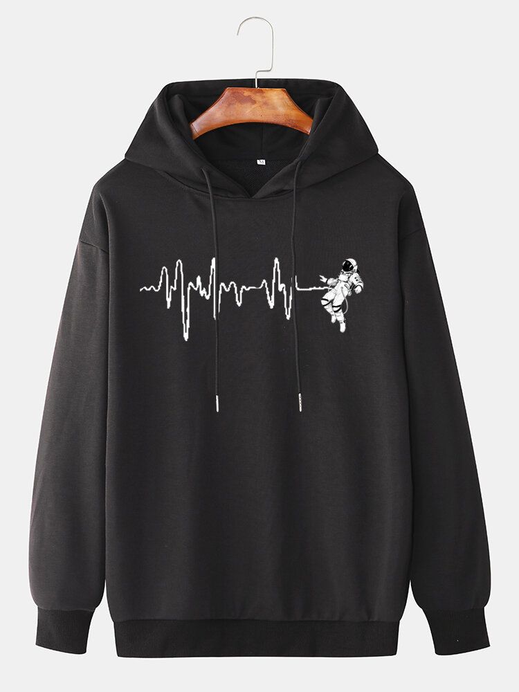 Herrdesign Astronaut Print Drop Shoulder Hoodies