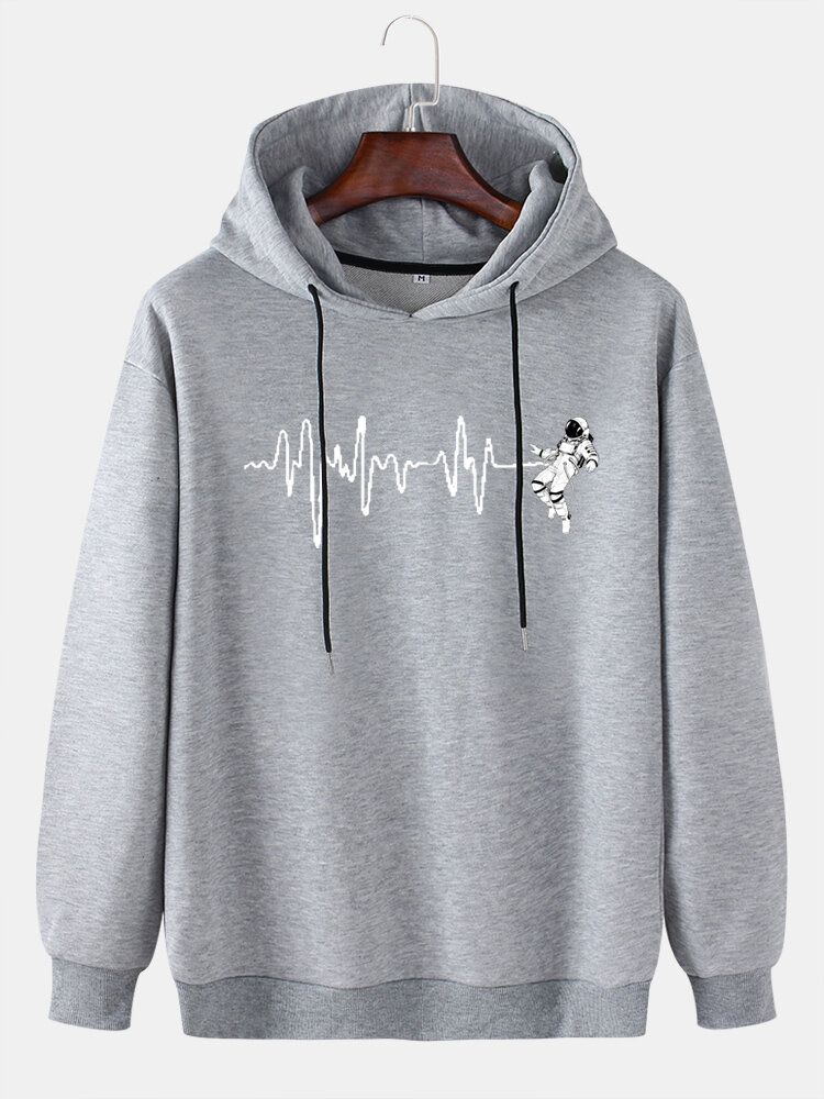 Herrdesign Astronaut Print Drop Shoulder Hoodies