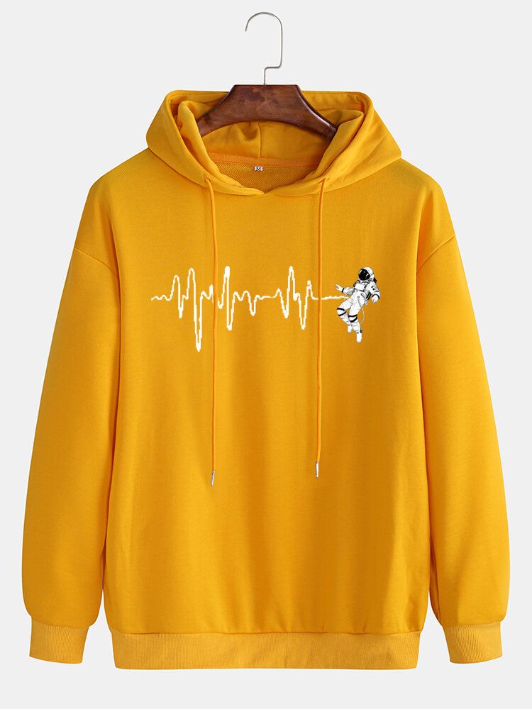 Herrdesign Astronaut Print Drop Shoulder Hoodies