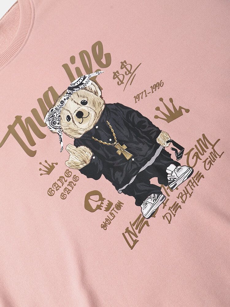 Hiphop-stil För Män Cartoon Loose Fit Sweatshirt